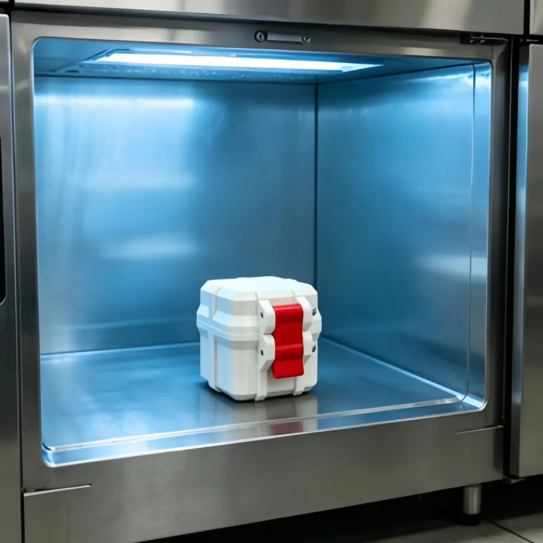 3ml 4-slot vial holder inside laboratory refrigerator for cold-chain peptide storage